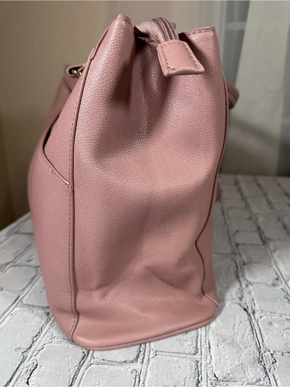 LOVEVOOK Laptop Tote Bag for Women 15.6 Inch Waterproof Leather Briefcase Mauve